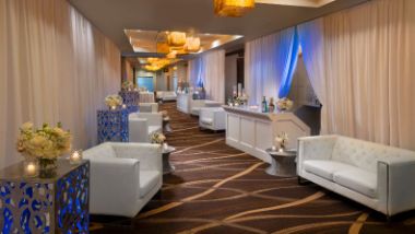 soft seating cocktail area pre-reception at Hollywood Casino Hotel at Greektown