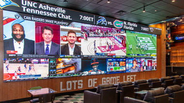 Barstool Sportsbook video wall at Greektown Casino-Hotel