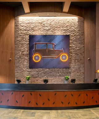 Hotel lobby front desk at Hollywood Casino Hotel at Greektown