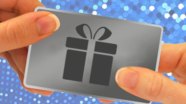gray gift card with a bow